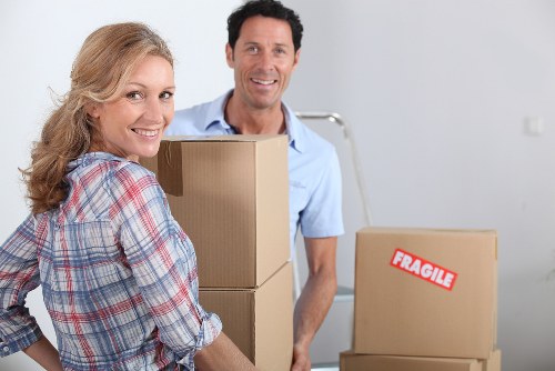 Commercial removals team moving office furniture in Bromley